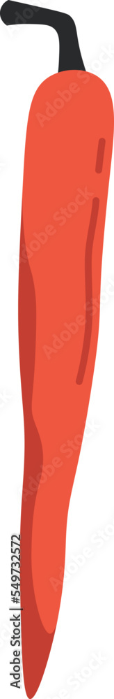 Naklejka premium Red hot chilli pepper flat icon Fresh spicy packaged food