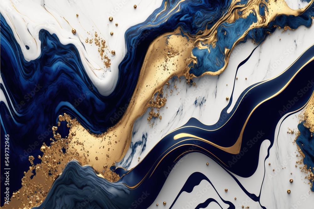 Premium AI Image  Blue and gold marble wallpaper that is a great wallpaper  for your iphone