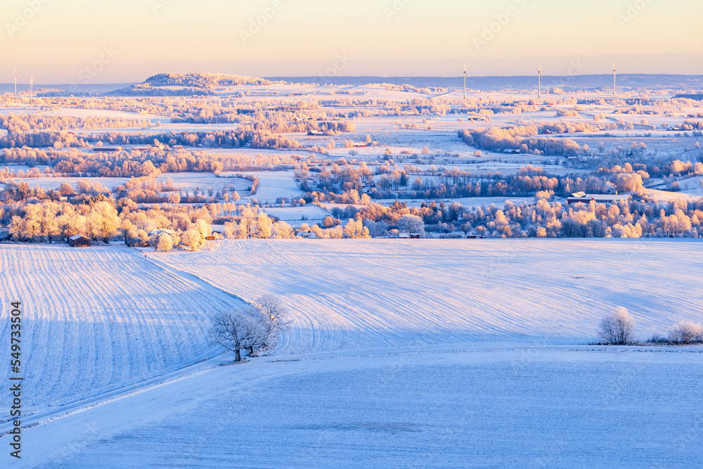 Wintry landscape view at the countryside Wintry landscape view at the countryside