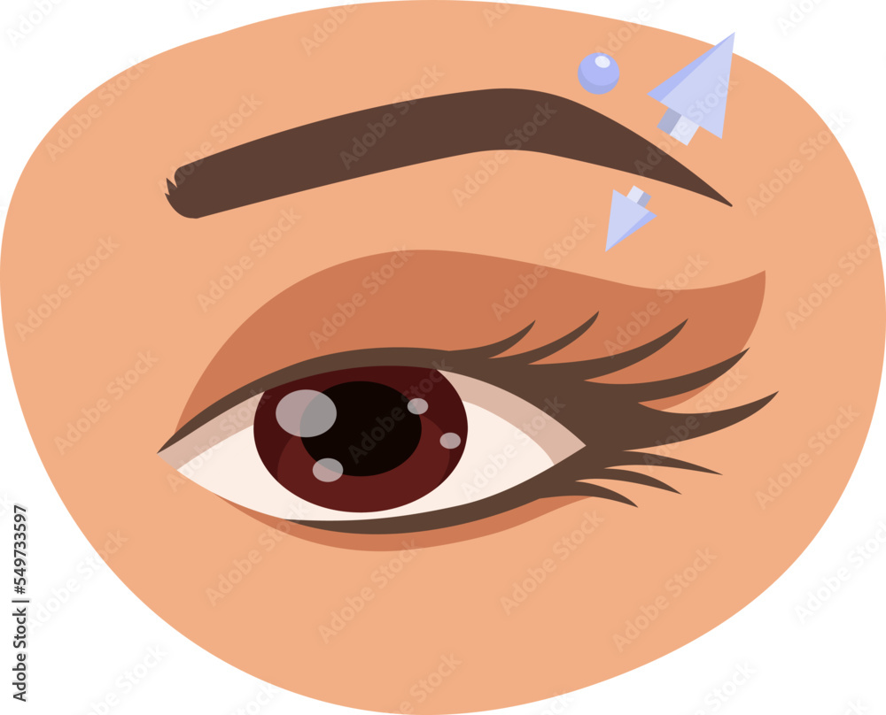Obraz premium Piercing on eyebrow flat icon Stylish silver accessory