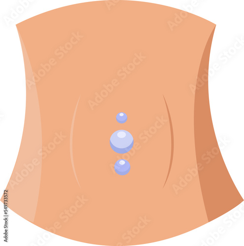 Belly piercing flat icon Stylish silver accessory