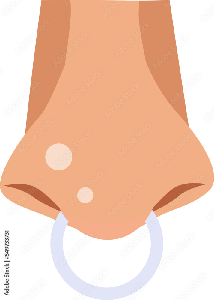 Nose piercing flat icon Stylish silver accessory Nose piercing flat icon Stylish silver accessory