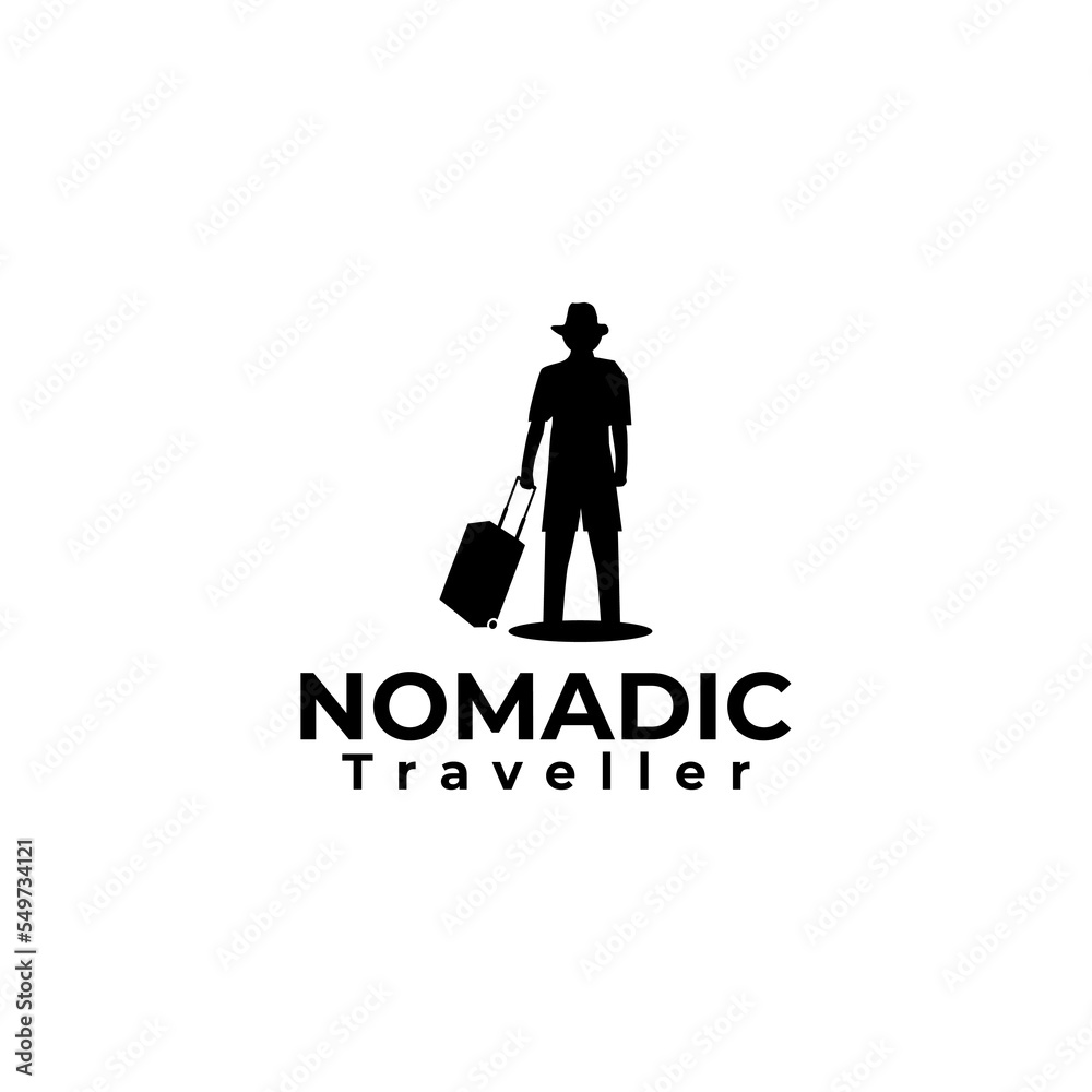 traveller man adventure logo design