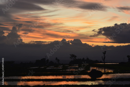 sunset over the river