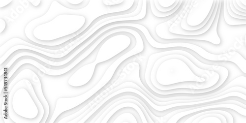 Abstract white 3d papercut topography relief. Abstract papercut and multi layer cutout geometric pattern on vector, Abstract soft white background with waves, textured Papercut. 