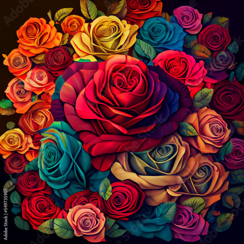 Beautiful multi color roses