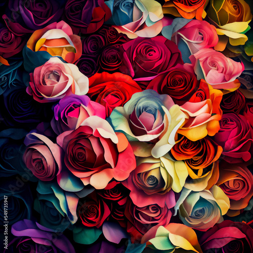 Beautiful multi color roses