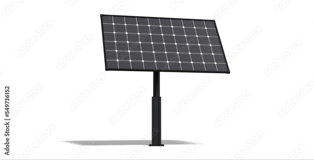 Blank black solar panel mockup animation, looped rotation Blank black solar panel mockup animation, looped rotation