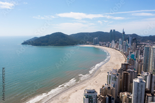 Aerial view of central beach of Balneário Camboriú, Brazil. photo