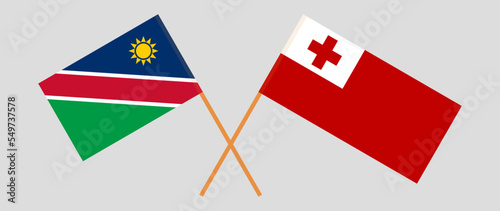 Crossed flags of Namibia and Tonga. Official colors. Correct proportion Free Download Crossed flags of Namibia and Tonga. Official colors. Correct proportion - GFXLoad