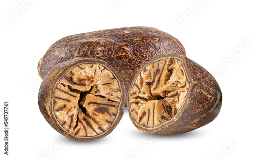 Dry nutmeg isolated on transparent png
