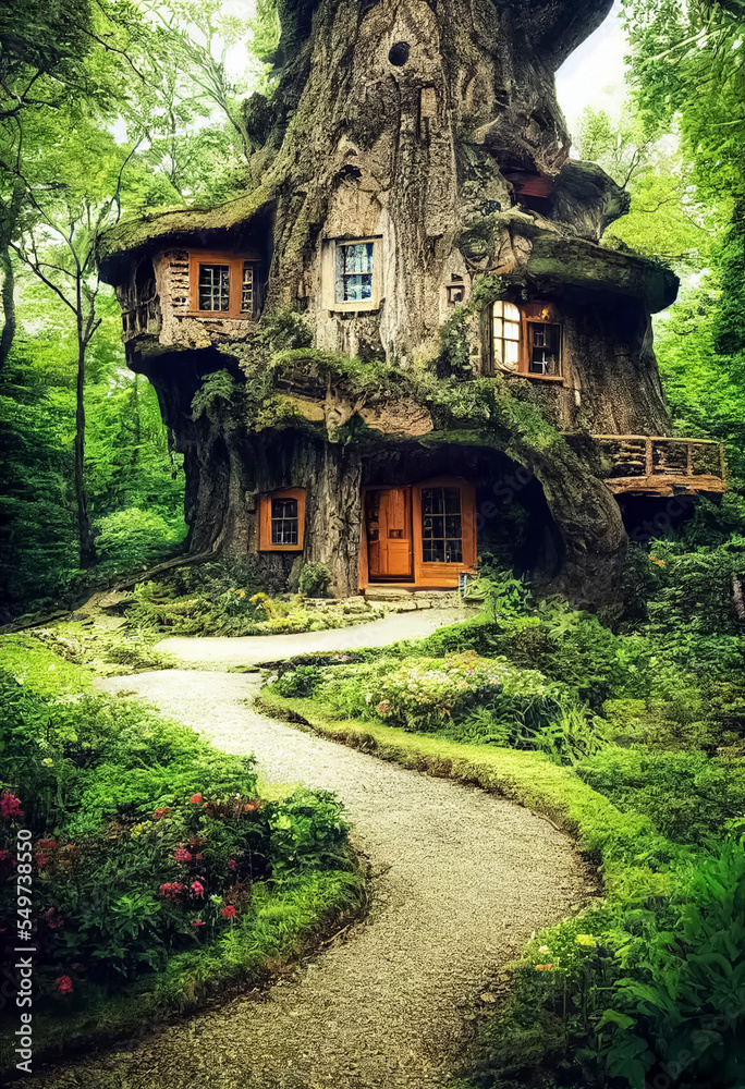 a tree house in a cool forest and can enjoy the view directly. a tree house in a cool forest and can enjoy the view directly.