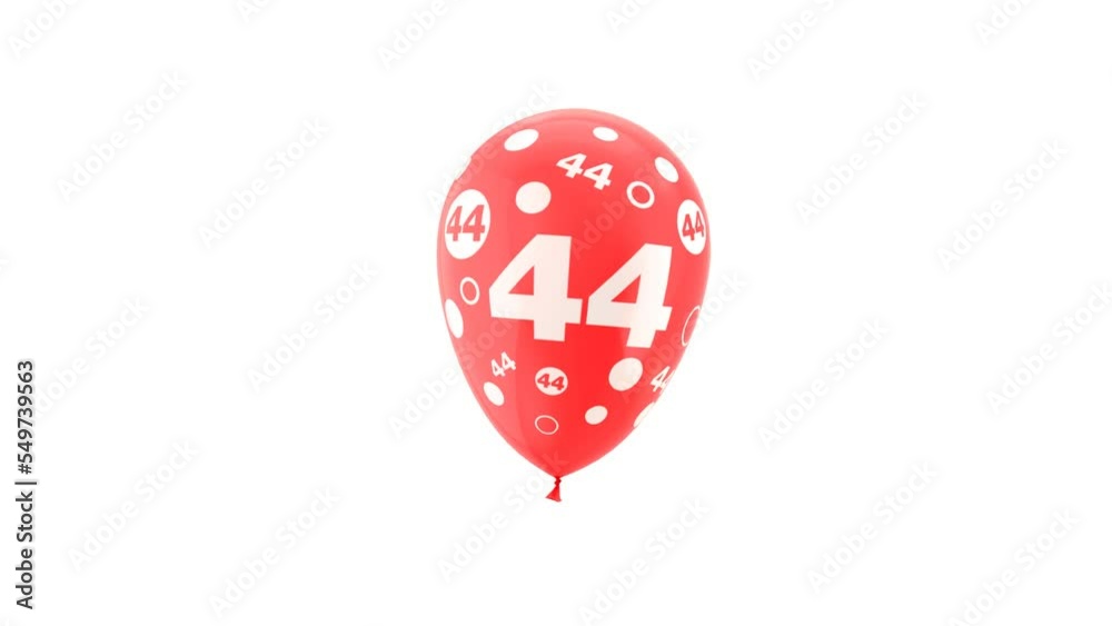 Balloon Animation with number 44. Loop Animation. With Green Screen and Alpha Matte Channel. Balloon Animation with number 44. Loop Animation. With Green Screen and Alpha Matte Channel.