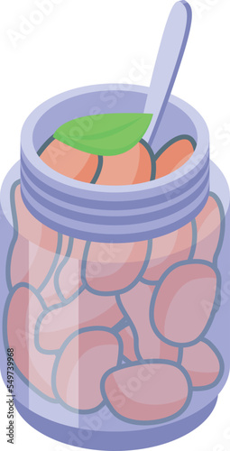 Salt herring jar icon isometric vector. Sea fish. Sardine ocean