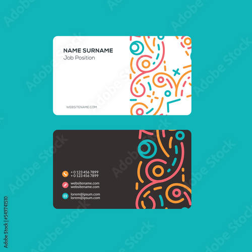 Business Card. Modern Business Card Template. Simple Business Card. Business Card Design Template. Corporate Business Card Design. Colorful Business Card Template. 