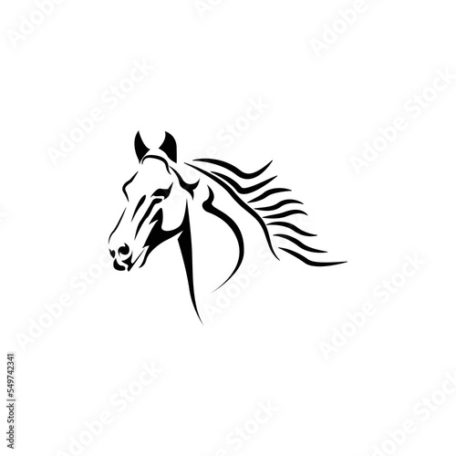 Vector silhouette of a horse s head  horse logo  vector illustration