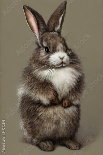 cute rabbit easter bunny, fluffy fur domestic pet