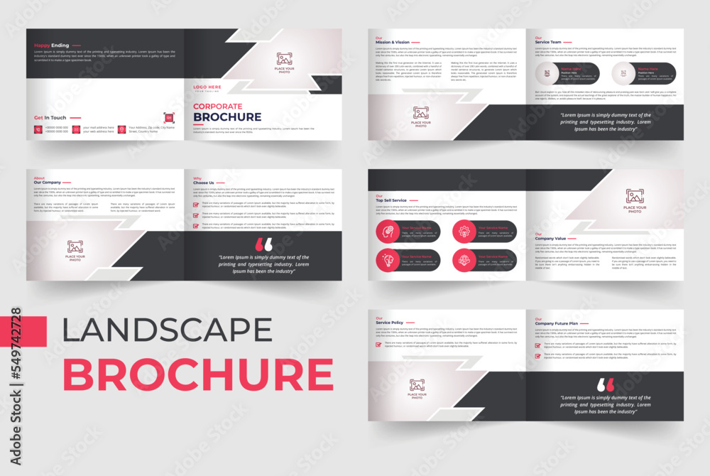Business profile 10 pages landscape brochure template Business profile 10 pages landscape brochure template