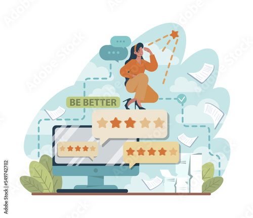 Be better concept. Idea of business or project success, personal