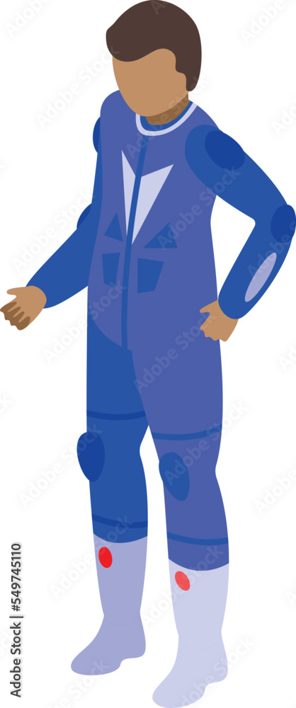 Biker icon isometric vector. Man uniform. Clothes moto