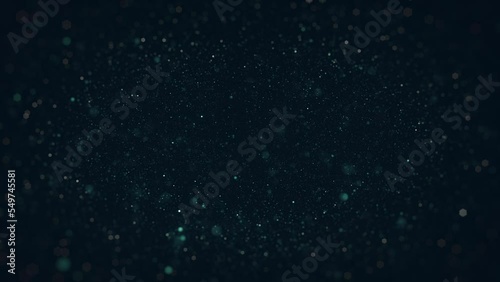 Particles Floating In Fluid Space Background/ 4k animation of an abstract backgroud with floating particles inside fluid space with ambient occlusion and depth of field blur photo