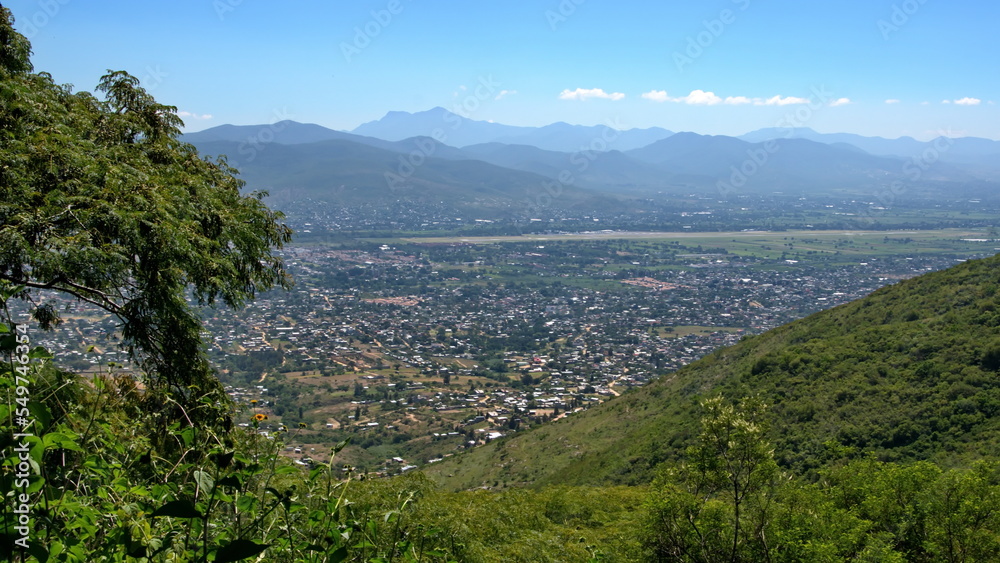 City of Oaxaca in Oaxaca Valley, seen from Monte Alban in Oaxaca, Mexico