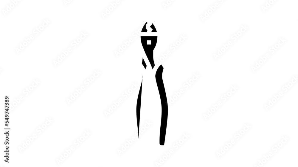 crimping pliers glyph icon animation crimping pliers glyph icon animation