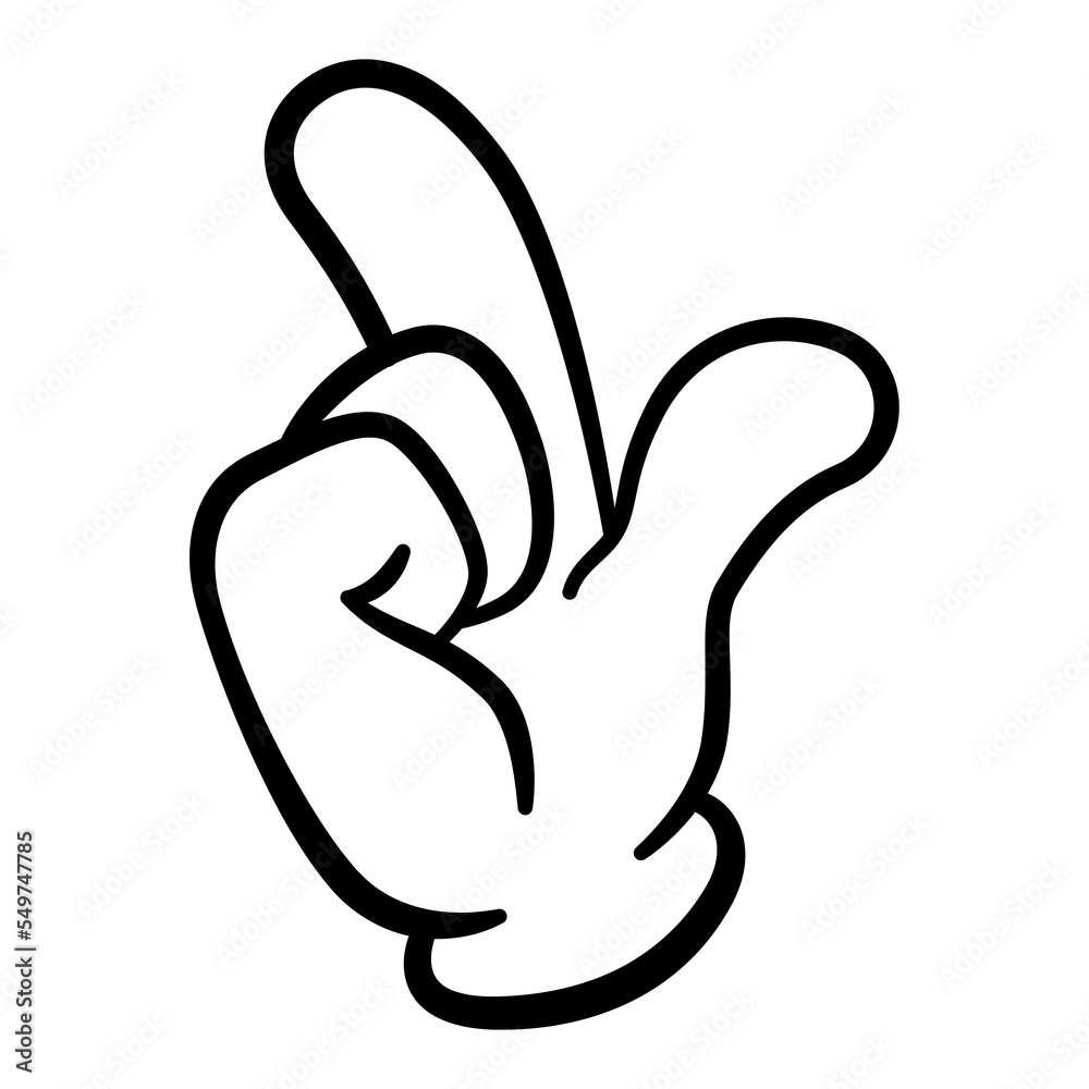 Obraz premium Retro Four-Fingered Cartoon Hand.