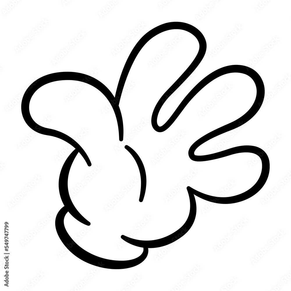 Retro Four-Fingered Cartoon Hand. Retro Four-Fingered Cartoon Hand.