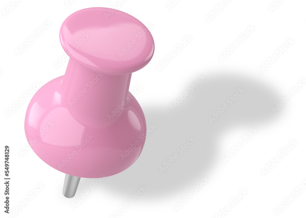 Push pin. Drawing pin. 3D pin with shadow. Push pin. Drawing pin. 3D pin with shadow.