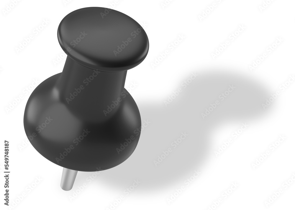 Push pin. Drawing pin. 3D pin with shadow. Push pin. Drawing pin. 3D pin with shadow.