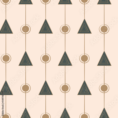 Cute abstract seamless vector pattern background illustration with stripes  triangles and circles geometric shapes
