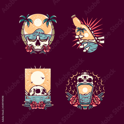 Skull Summer Illustration Pack
