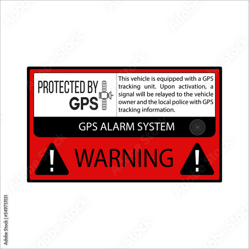 GPS alarm system warning. Protected by GPS. GPS Sticker Anti Theft Vehicle Tracking Security Warning Alarm Safety Decal vehicle. GPS Alarm Security Caution Warning Decal Sticker
