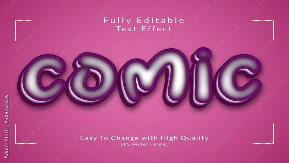 Fully editable 3d text effect with high Quality EPS vector template