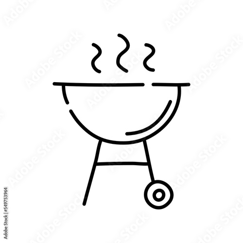 Barbecue doodle icon. Hand drawn black sketch. Vector Illustration.