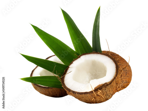 Coconut with Leaves - PNG Transparent