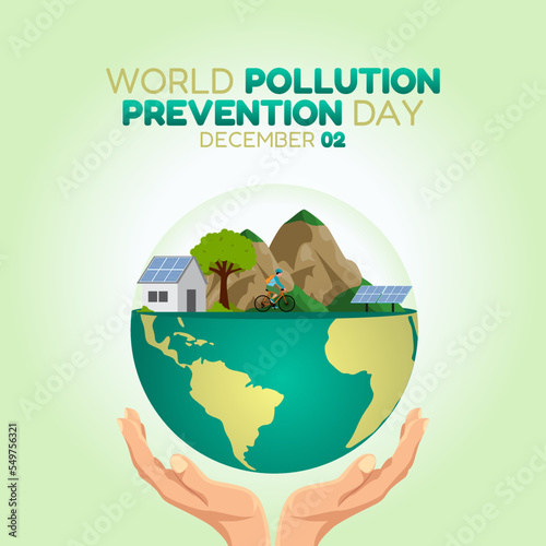 vector graphic of world pollution prevention day good for world pollution prevention day celebration. flat design. flyer design.flat illustration.