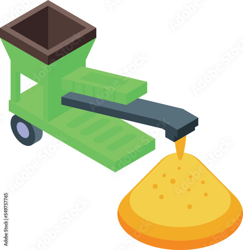 Glass production sand icon isometric vector. Factory window. Furnace bottle