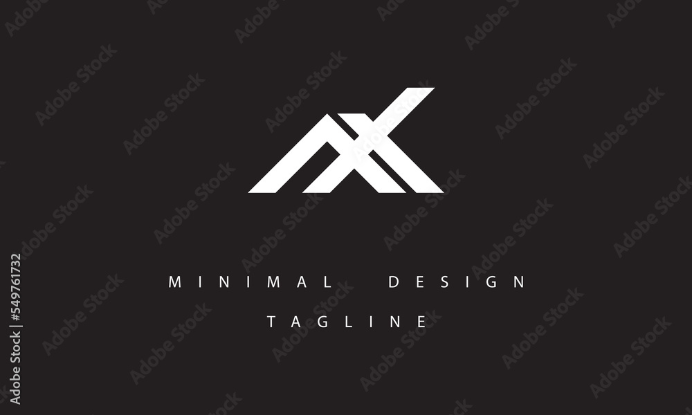 Obraz premium AX or XA Minimal Logo Design Vector Art Illustration 