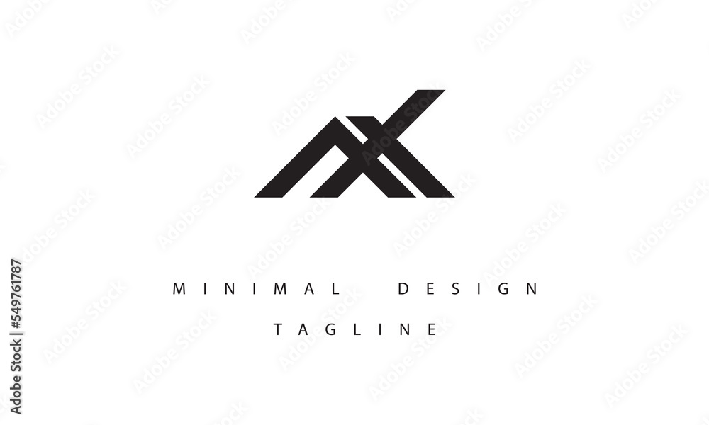 Fototapeta premium AX or XA Minimal Logo Design Vector Art Illustration 