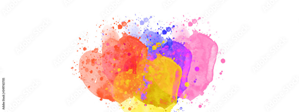 A Colorful Brushed Painted Abstract Background watercolor illustration background ,Paint stains with spots, blots, grains, splashes. Colorful wallpaper.