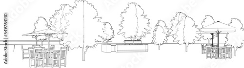 3D illustration of park and landscape project