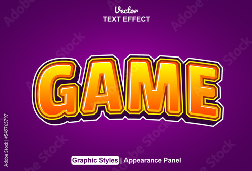 Game text effects with graphic style and editable.