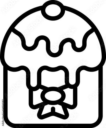 Panettone bread icon outline vector. Cake food. Bakery slice