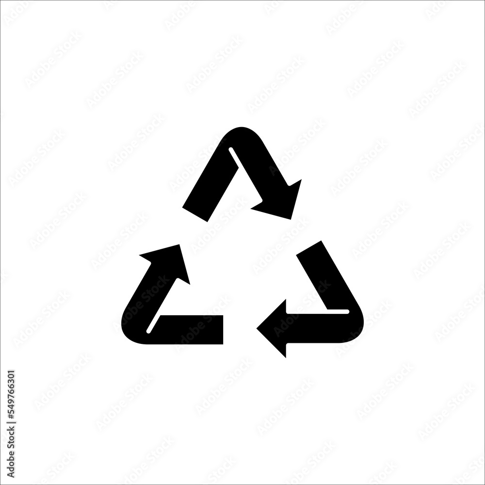 Recycling icon vector technology symbol on white background Recycling icon vector technology symbol on white background