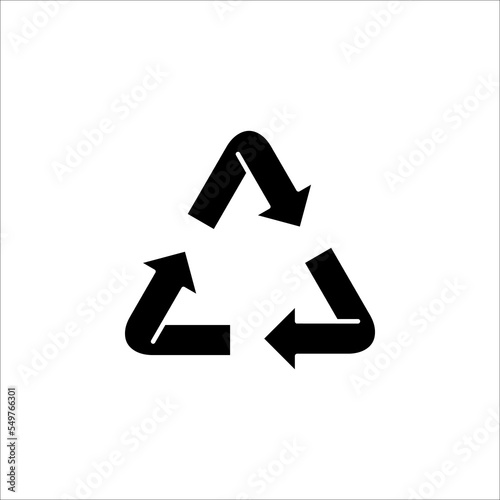 Recycling icon vector technology symbol on white background