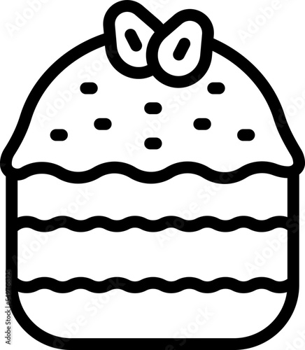 Sugar panettone icon outline vector. Fruitcake food. Sweet bakery