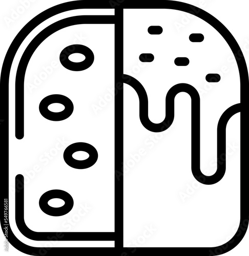 Panettone slice icon outline vector. Cake bakery. Sweet food