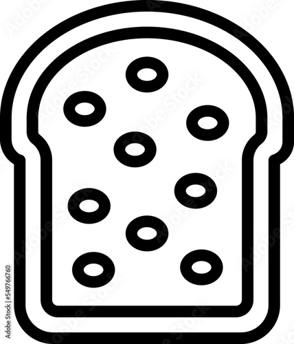 Easter panettone icon outline vector. Cake food. Bake cream